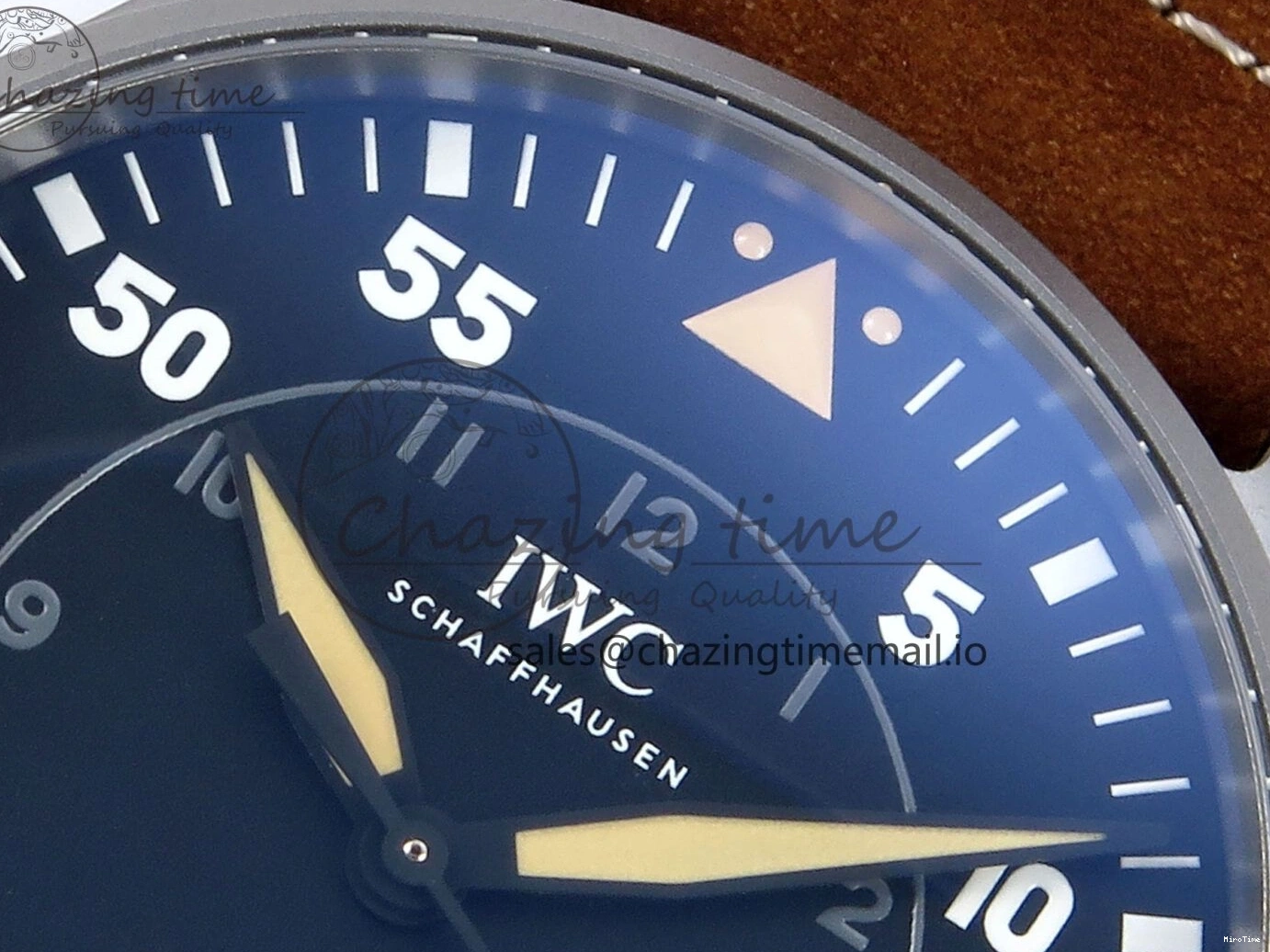 MIROTIME 0415 Big Pilot IW329701 M+F 1:1 Best Edition Black Dial on Brown Leather Strap MY RelaxedFit 7005